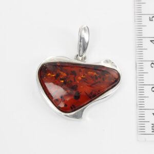 Heart Pendant Elegant Handmade Baltic Amber In 925 Silver PD093 – RRP£145!!!