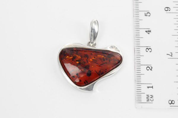 Heart Pendant Elegant Handmade Baltic Amber In 925 Silver PD093 – RRP£145!!!