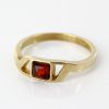 Italian Made Modern Elegant Ring 9ct solid Gold German Baltic Amber GR0071 RRP£195!!!