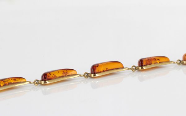 ITALIAN HANDMADE GERMAN BALTIC AMBER BRACELET IN 9CT solid GOLD GBR020-RRP£495!!!