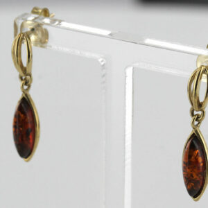 Italian Made Unique German Baltic Amber in 9ct Gold Drop Earrings GE0096 RRP£150!!!