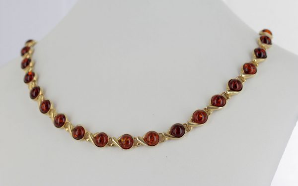 Italian Made "Kiss" German Baltic Amber Necklace in 9ct solid Gold- GN0032 RRP£2450!!!