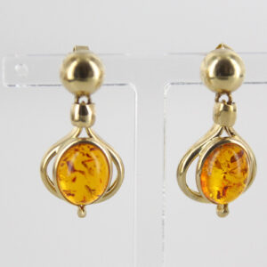 Italian Made German Baltic Amber Drop Earrings in 9ct Solid Gold GE0111 RRP£295!!!