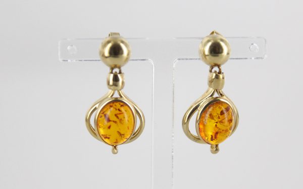 Italian Made German Baltic Amber Drop Earrings in 9ct Solid Gold GE0111 RRP£295!!!