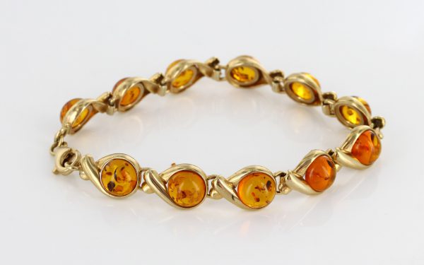 ITALIAN HANDMADE "KISS" GERMAN AMBER BRACELET IN 9CT solid GOLD GBR098 RRP £995!!!