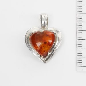 Baltic Amber Heart Pendant German Handmade in 925 Silver PD103 – RRP£65!!!