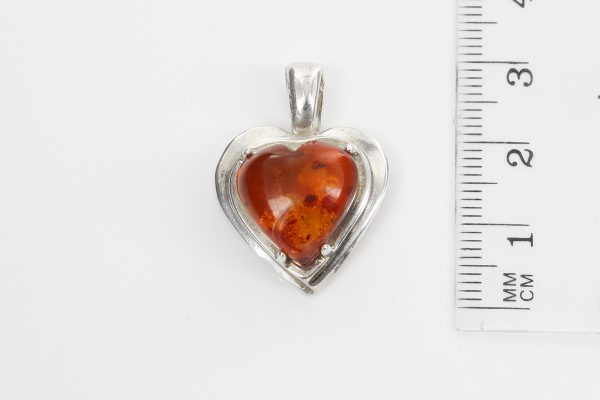 Baltic Amber Heart Pendant German Handmade in 925 Silver PD103 – RRP£65!!!