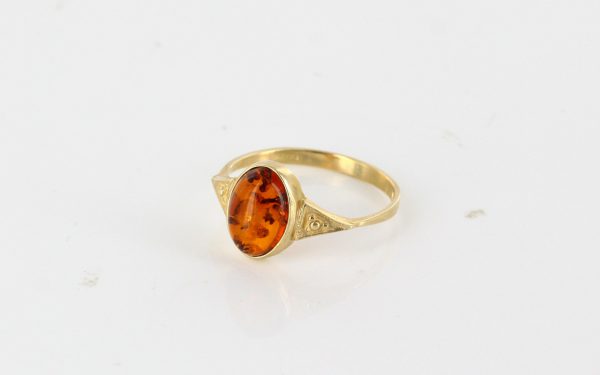 Italian Handmade Elegant German Baltic Amber Ring in 9ct Gold-GR0095 RRP £135!!! 