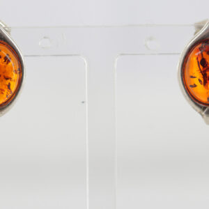 Italian Design Baltic Amber Stud Earrings In 925 Silver Handmade ST0108 RRP£28!!!