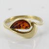 Italian Unique Handmade German Baltic Amber Ring in 9ct solid Gold- GR0165 RRP £195!!!