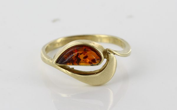 Italian Unique Handmade German Baltic Amber Ring in 9ct solid Gold- GR0165 RRP £195!!!