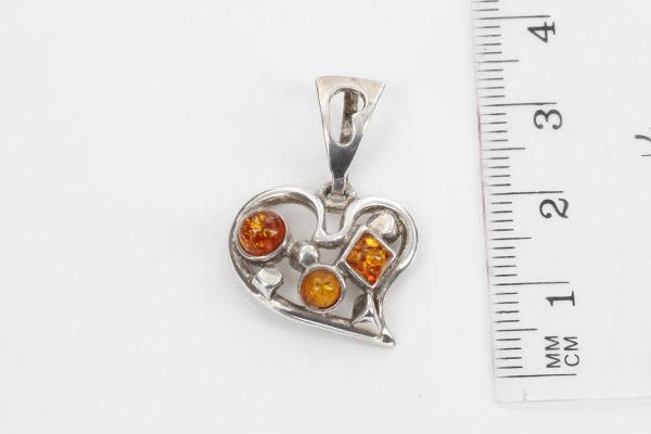 Baltic Amber Heart Pendant Elegant Handmade in 925 Silver PD108 – RRP£65!!!