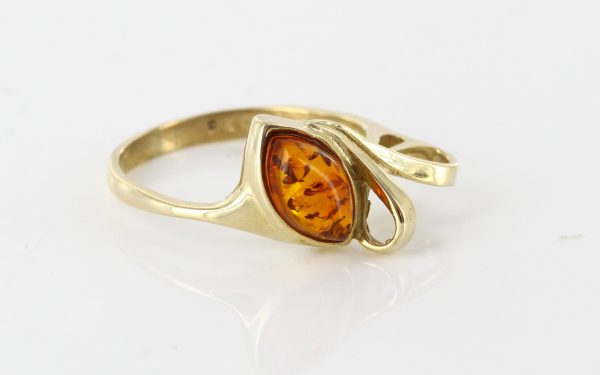 Italian Unique Handmade German Baltic Amber Ring in 9ct solid Gold- GR0167 RRP £225!!!