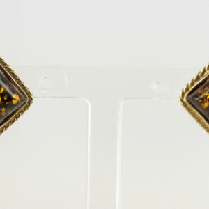 Italian Made German Green Baltic Amber Studs In 9ct Gold GS0054G RRP £175!!!