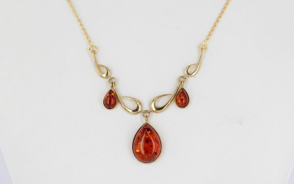 Italian Handmade German Baltic Amber Necklace in 9ct solid Gold- GN0049 RRP£695!!!
