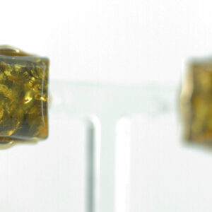 Italian Handmade German Green Baltic Amber Studs In 9ct Gold GS0086G RRP £275!!!