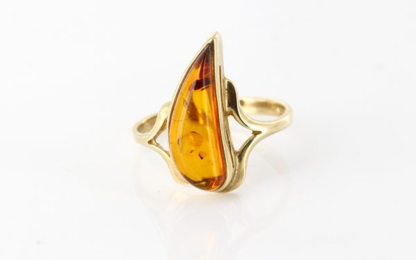 Italian Unique Handmade German Baltic Amber Ring in 9ct solid Gold- GR0190 RRP £195!!!