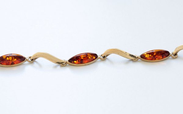 ITALIAN HANDMADE GERMAN BALTIC AMBER BRACELET IN 9CT solid GOLD GBR076-RRP£375!!!