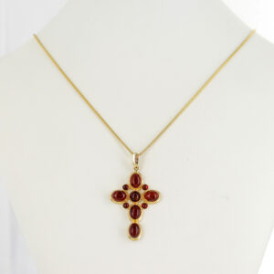 Italian Made Elegant Unique German Baltic Amber Cross Pendant in 14ct Gold -GP0092 RRP825!!!