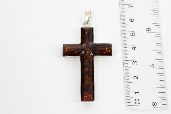 AMBER CROSS PENDANT Handmade Unique IN 925 SILVER PD085 RRP£145!!!