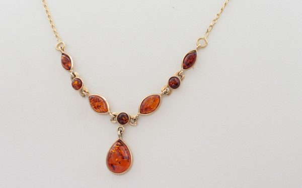 Italian Handmade German Baltic Amber Necklace in 9ct solid Gold- GN0056 RRP£575!!!