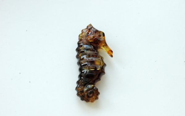 Dominican Blue Amber Exquisitely Designed Handmade Seahorse Carving OT6210 RRP£1200!!!