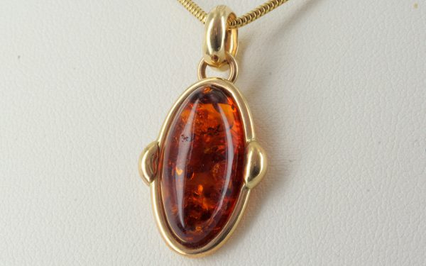 Italian Handcrafted 14ct solid Gold Pendant with German Baltic Amber GP0870 RRP£325!!!