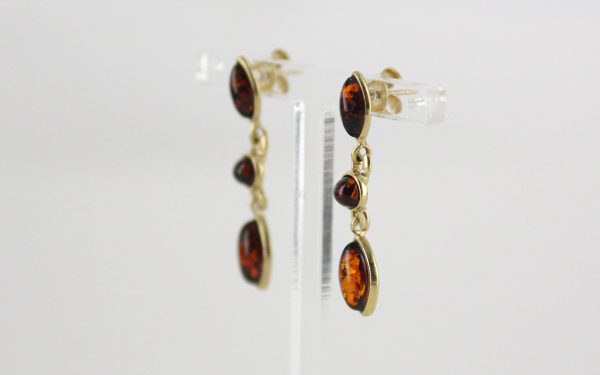 Elegant German Baltic Amber in 9ct Gold Italian Drop Earrings GE0103 RRP£225!!!
