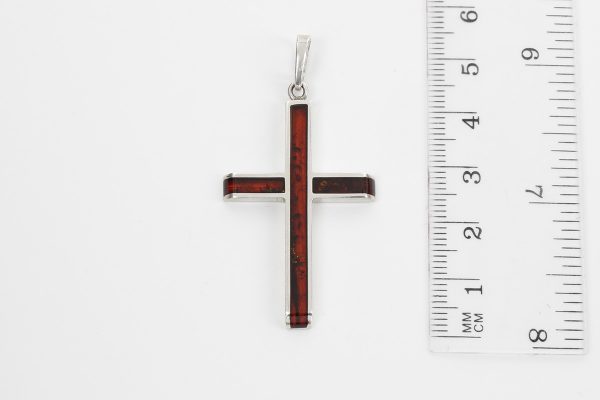 HANDMADE CROSS PENDANT UNIQUE BALTIC AMBER IN 925 SILVER PD113 RRP£85!!!