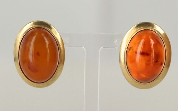 Italian Made Butterscotch German Antique Amber Studs In 9ct solid Gold GS0029Y RRP £600!!!