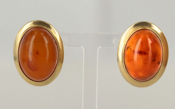 Italian Made Butterscotch German Antique Amber Studs In 9ct solid Gold GS0029Y RRP £600!!!