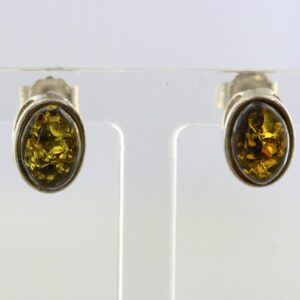 German Baltic Amber Classic Stud Earrings In 925 Silver Handmade ST0090 RRP£15!!!