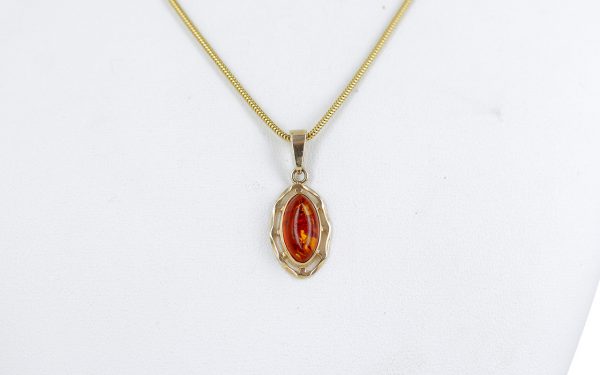 Italian Made Classic Elegant German Baltic Amber Pendant in 9ct solid Gold GP0102 RRP£145!!!