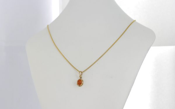 Italian Made Vintage Setting Baltic Amber Pendant in 9ct solid Gold-GP0106 RRP£125!!!