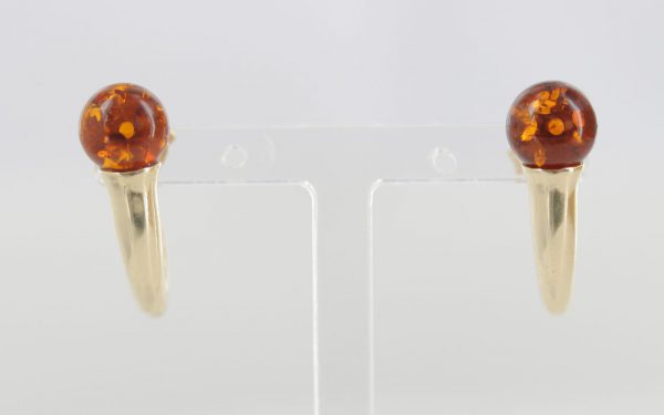 Italian Made Unique German Amber Studs In 9ct Solid Gold GS0036 RRP£295!!!