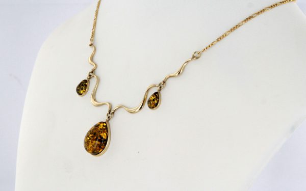 Italian Made Green German Baltic Amber Necklace in 9ct solid Italian Gold- GN0010G RRP£695!!!