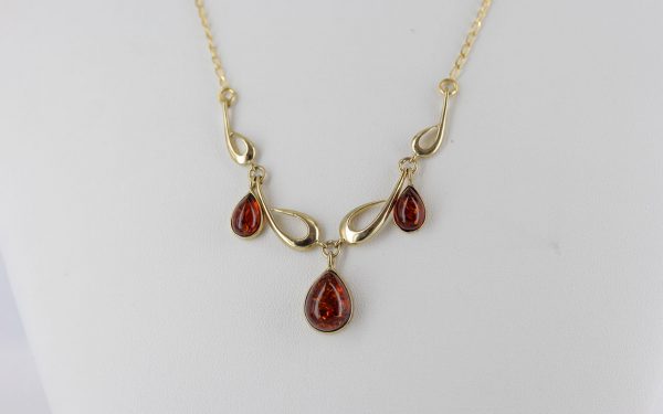 Italian Handmade German Baltic Amber Necklace in 9ct Gold- GN0051 RRP£595!!!