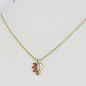 Italian Handmade Elegant German Baltic Amber Pendant in 9ct Gold - GP0128 RRP£125!!!