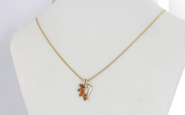 Italian Handmade Elegant German Baltic Amber Pendant in 9ct Gold - GP0128 RRP£125!!!