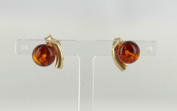 Italian Made German Unique Baltic Amber Studs In 9ct SOLID Gold GS0039 RRP£175!!!