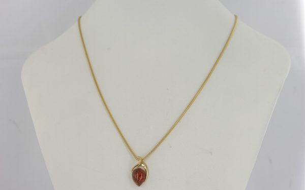 Italian Made Modern Elegant Baltic Amber Pendant in 9ct solid Gold -GP0127 RRP£145!!!