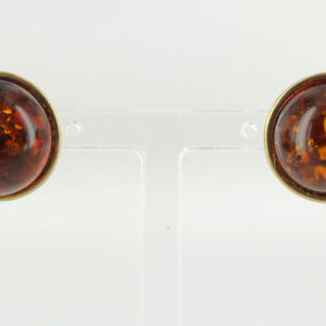 Italian Handmade Unique German Baltic Amber Studs In 9ct Solid Gold GS0061 RRP £425!!