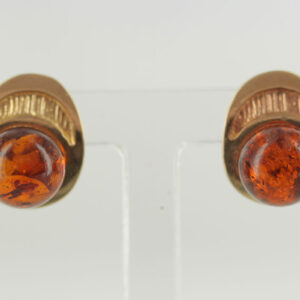 Italian Made Unique German Baltic Amber Stud Earrings In 9ct Solid Gold GS0053 RRP£175!!!