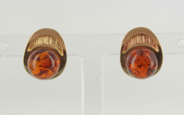 Italian Made Unique German Baltic Amber Stud Earrings In 9ct Solid Gold GS0053 RRP£175!!!