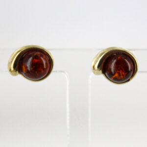 Italian Made German Baltic Amber Stud Earrings In 9ct solid Gold GS0072 RRP£145!!!