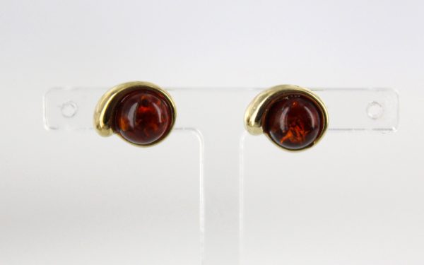 Italian Made German Baltic Amber Stud Earrings In 9ct solid Gold GS0072 RRP£145!!!