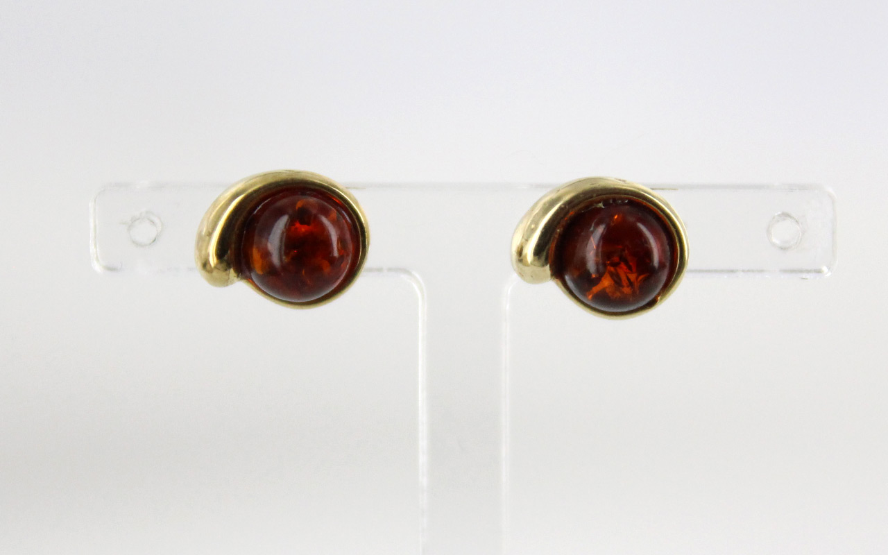 Amber stud earrings gold sale