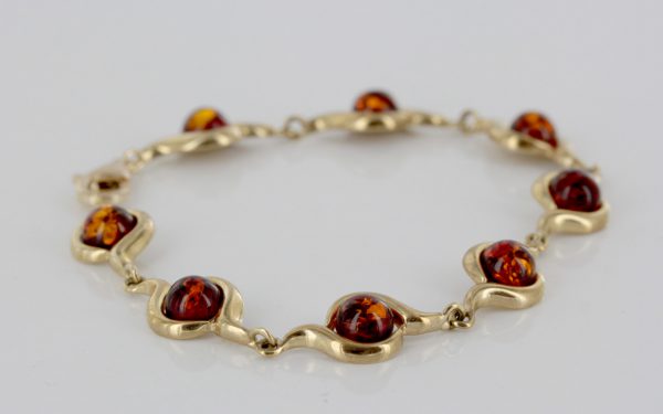 ITALIAN HANDMADE GERMAN BALTIC AMBER BRACELET IN 9CT solid GOLD GBR003-RRP£800!!!