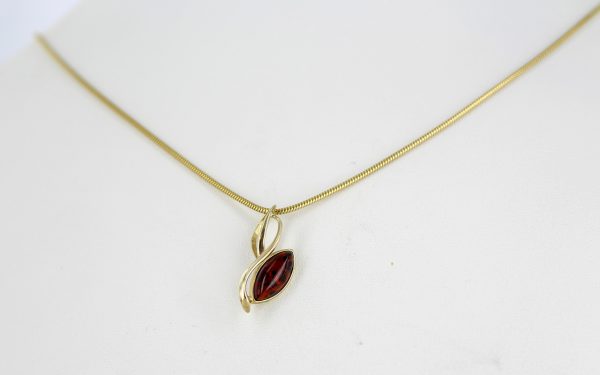 Italian Handmade Elegant Modern German Amber Pendant in 9ct solid Gold -GP0140 RRP£145!!!
