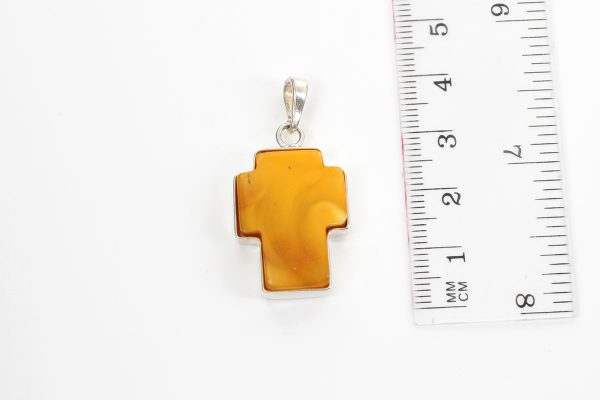 ANTIQUE BUTTERSCOTCH BALTIC AMBER HANDMADE CROSS PENDANT-PD082RRP£125!!!